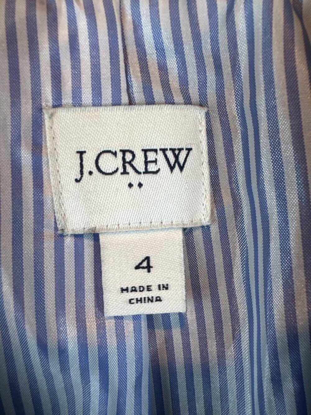 J.Crew Blue Herringbone Wool Blend Blazer Size 4 Gold Button Tailored Jacket - Picture 2 of 11